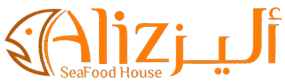 The logo for alzizj seafood house, a Dearborn-based establishment specializing in fresh and healthy seafood dishes.